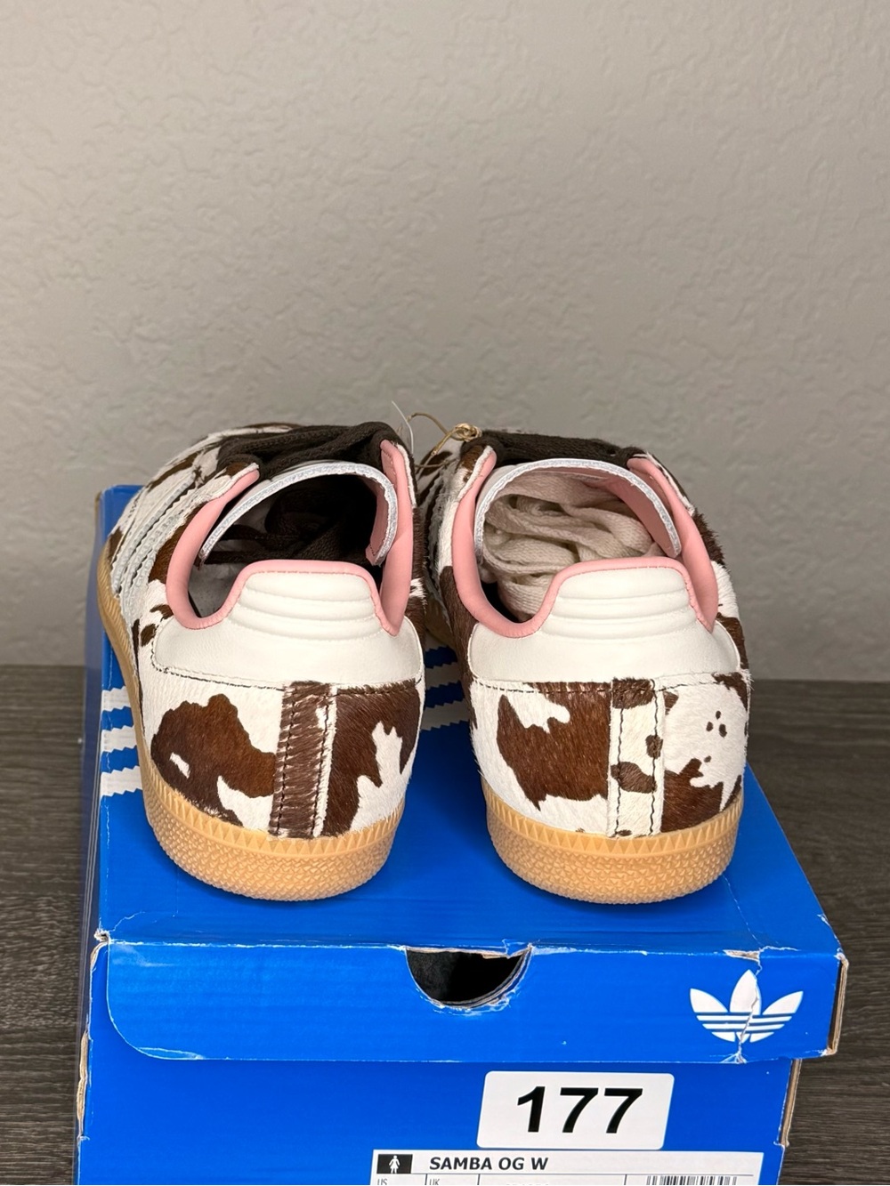 adidas Samba OG Cow Print Pony Hair Brown Pink Women’s Shoes Size 7.5 (177) - Picture 4 of 6